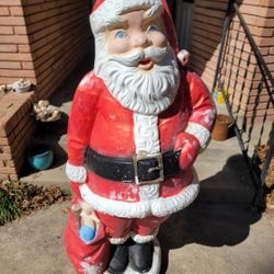 Santa Claus Blow Mold Christmas Decoration 5 FT VTG No Light Holiday