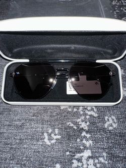 Calvin Klein Metal Aviator Sunglasses LX001934-070 Dark Ruthenium One Size Fits All $199 Retail NEW