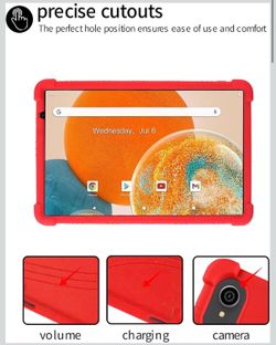 Soft Silicone Adjustable Stand Shockproof Kids Friendly for EP103A Tablet 10.1"(Red)