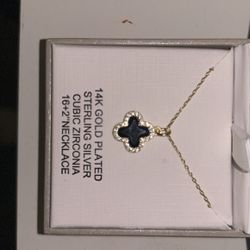 Black Onyx Clover Necklace 