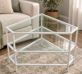 White glass table