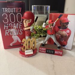 Los Angeles Angels Mike Trout SGA Bobblehead & Albert Pujols Action Figure