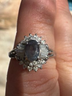 Alexandrite platinum ring