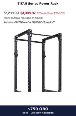 $750 OBO like-new TITAN Series Power Rack