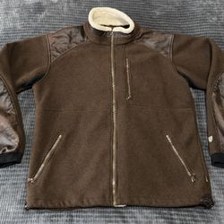 Kuhl Alpenwurxs Jacket Mens Large Fleece Full Zip Sherpa Trim Thumbholes 