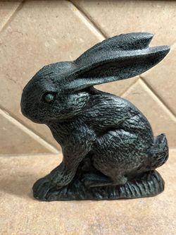 Vintage Cast Iron Rabbit Standing Figure Door Stopper