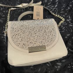 New Beige Rhinestone Steve Madden Purse Bag Crossbody NWT Blush Bmelodie Stone