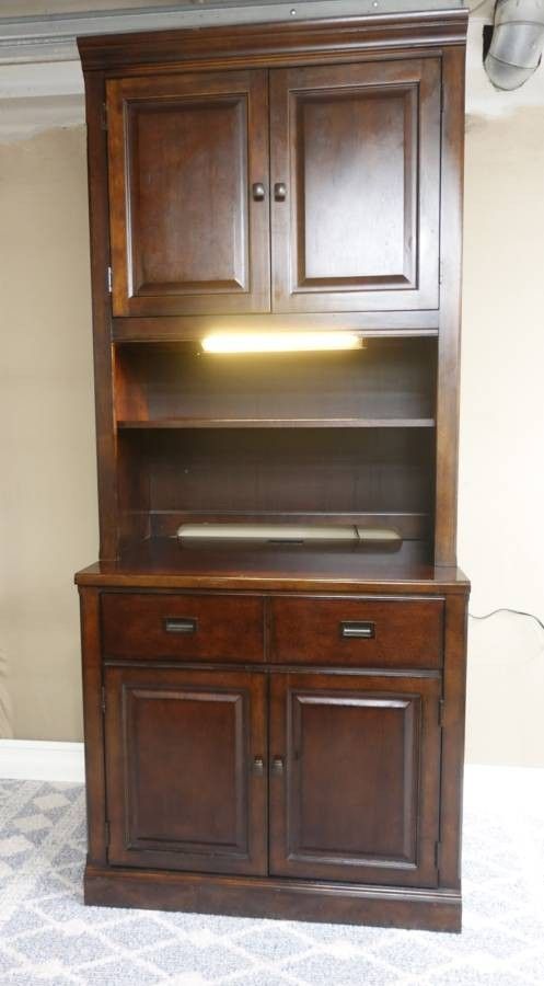 Thomasville Bookcase Hutch Desk Console w/ Light - Delivered