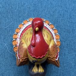 Vintage Hallmark Merry Miniatures Thanksgiving Turkey Figurine From 1970s