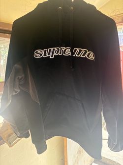 Supreme Black Embroidered Logo Hoodie Size M