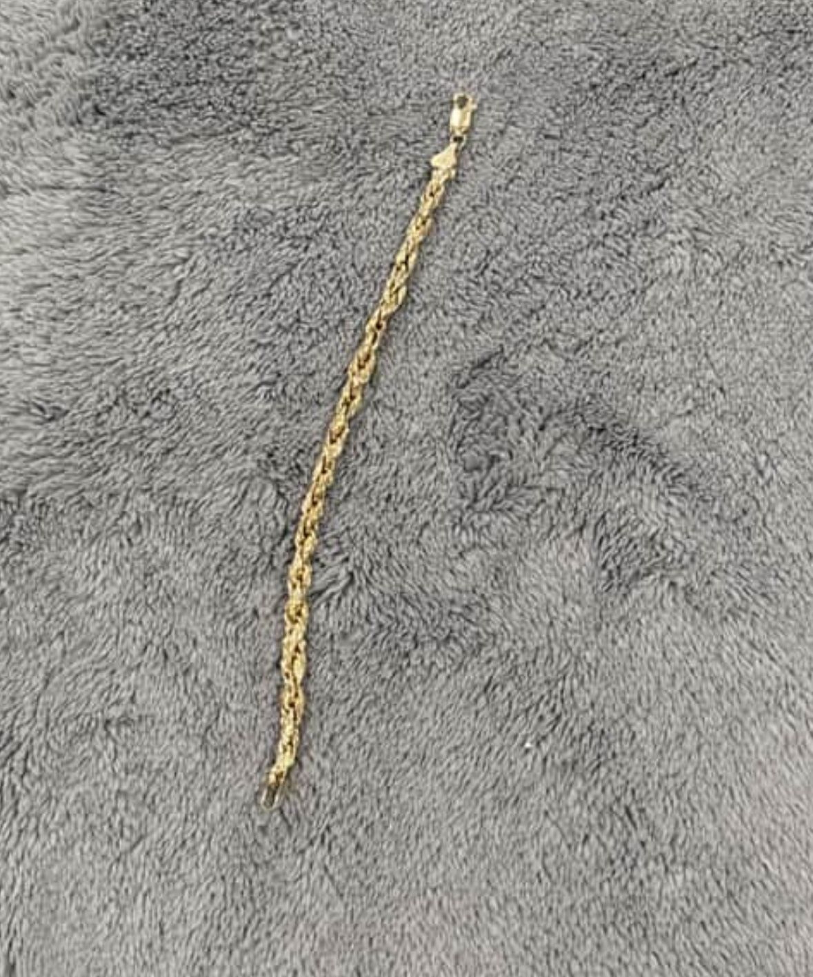 14k Hallow Rope Bracelet
