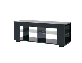 LED TV Stand with Glass Shelves