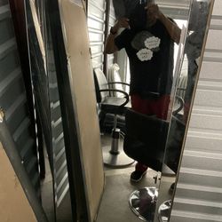 3 Six Foot Mirrors And 4  Round Mirror 