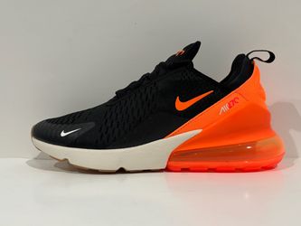 New Mens Nike Air Max 270 Black Total Orange White Bright Crimson