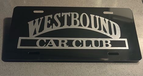 Laser engraved aluminum license plate