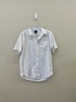 Men's White Short Sleeve Button-Down Shirt