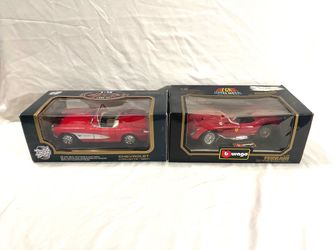 Mint condition still in the boxes scale 1/18 diecast, toy 1957 , Ferrari and Corvette