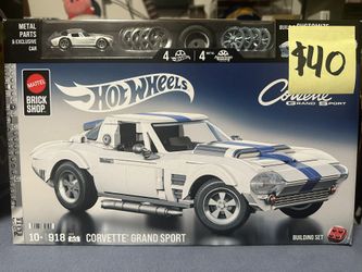 Mattel Brick Shop Hot Wheels Corvette Grand Sport Building Toy Kit (918 Pieces), for Collectors