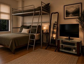 Loft bed full size and twin size + 2 mattress