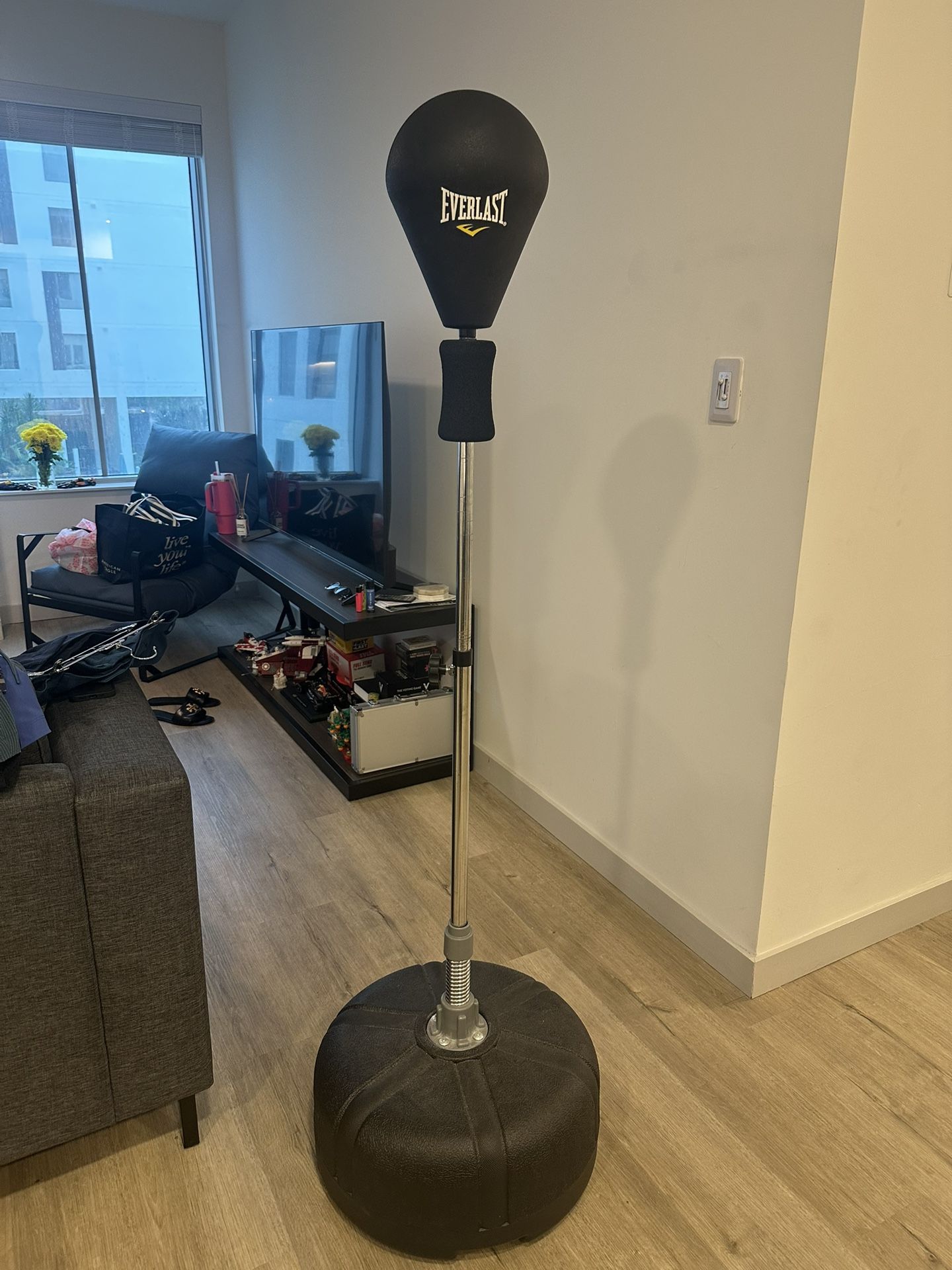 Everlast Adjustable Core Inverted Speed Bag Freestanding Reflex Punching Bag,