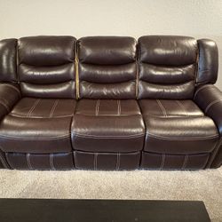 Sofa - Brown reclining sofa set