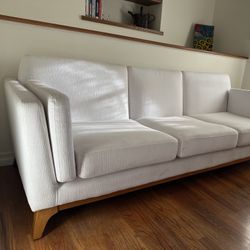 White Mid Century Sofa