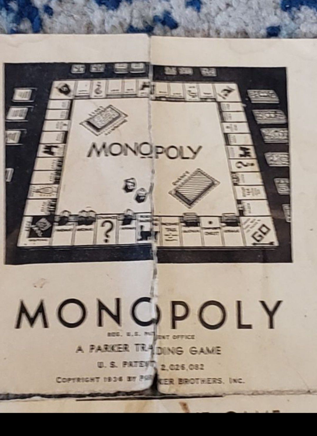 RARE 1930s wooden Monopoly game pieces, cards, 2 dice, money & instructions (no box) SEE ALL PICTURES