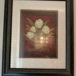 Framed Floral Artwork set of 2 $20 dollar