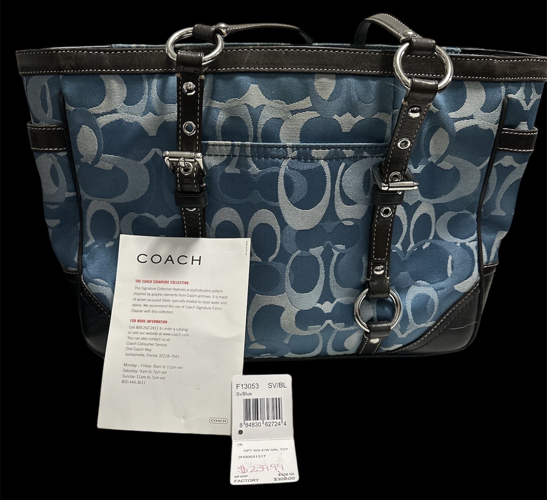 Coach Optic Jacquard Signature Gallery Tote-Blue