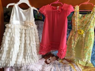 Dresses size 3t pink white yellow Easter