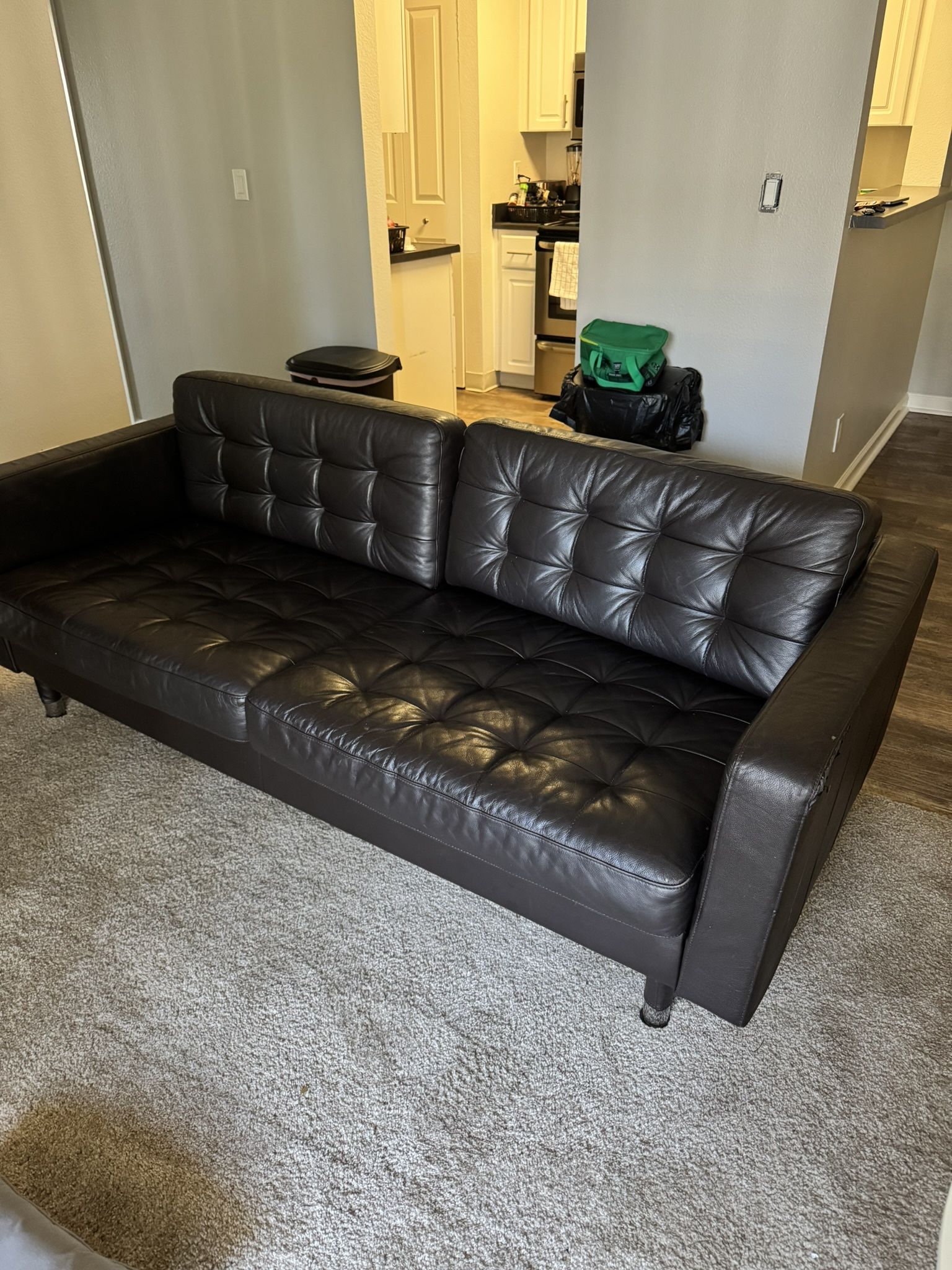 Black leather Couch