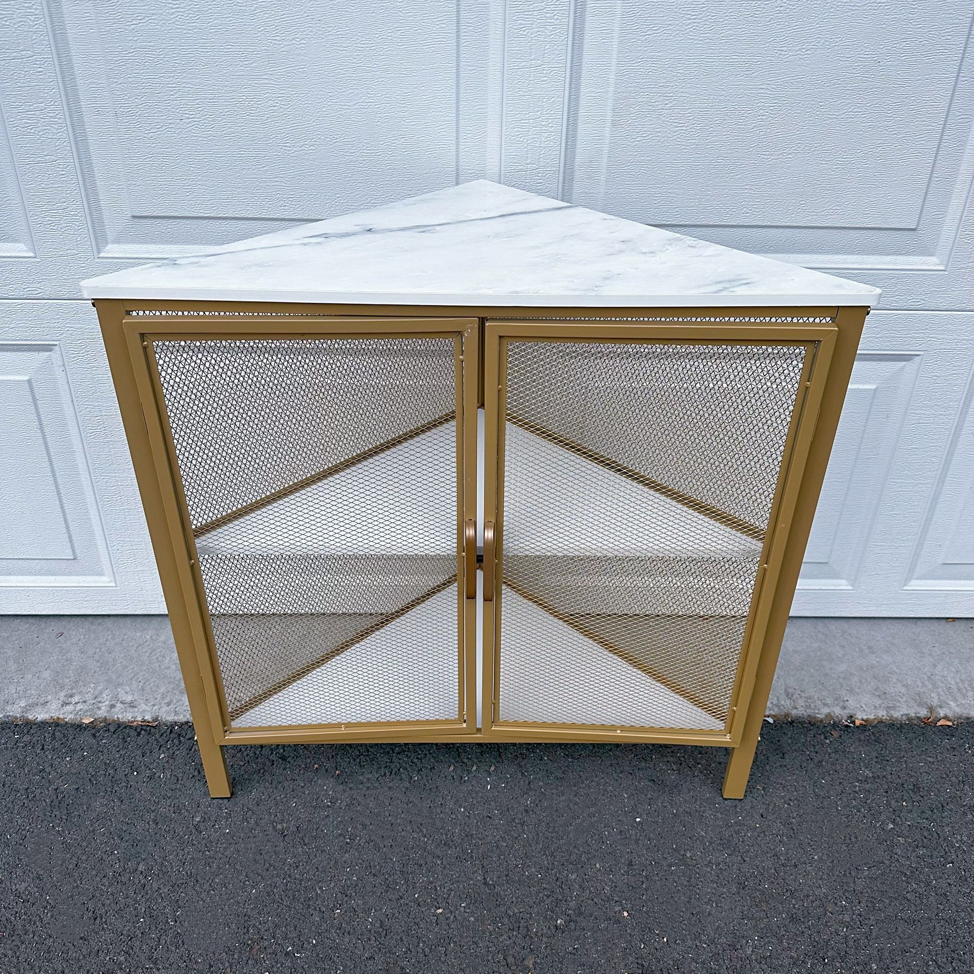 Modern Marble Corner Cabinet