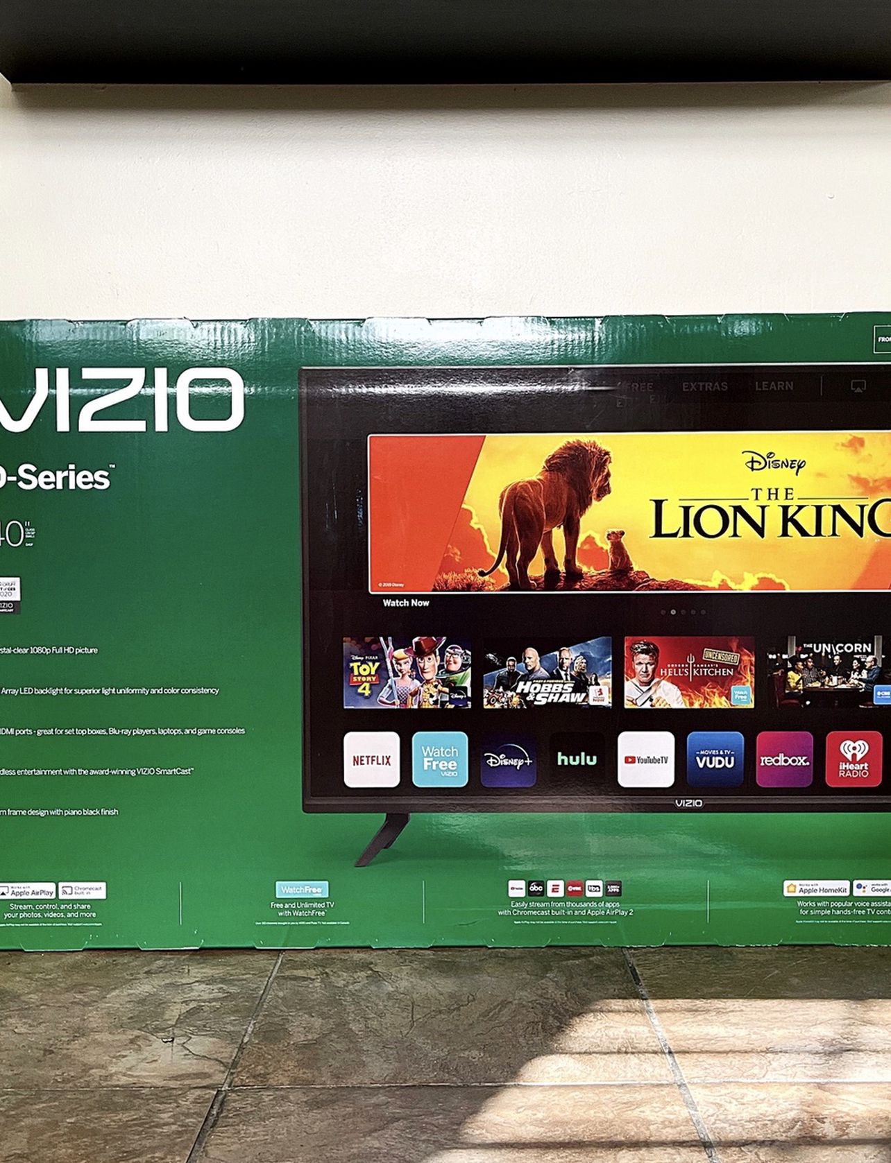 New! VIZIO 40in D-Series TV paid $225 Brand new never used! Stunning LED HD TV. It provides easy access to streaming apps such as Netflix and more tha