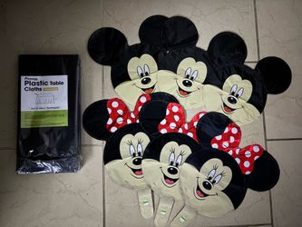 Mickey-Minnie Air Balloons & Plastic Table Cloth Disposable