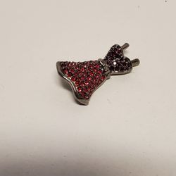 Vintage 1990s Signed Swarovski Ruby Red Crystals Dress Brooch Pin.