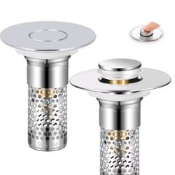 2Pack Bathroom Sink Stopper 1.06"-1.50" Universal Bathroom Sink Drain Pop Up ...