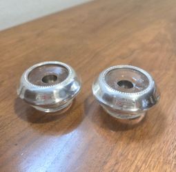 Vintage Frank M. Whiting Sterling Silver & Glass Candle Holders / Cellars - Pair