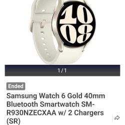Samsung Watch 6 Gold 40mm Bluetooth Smartwatch SM-R930NZECXAA w/ 2 Chargers, Works with Bixby, Google Assistant, Wear OS - SM-R930NZECX
