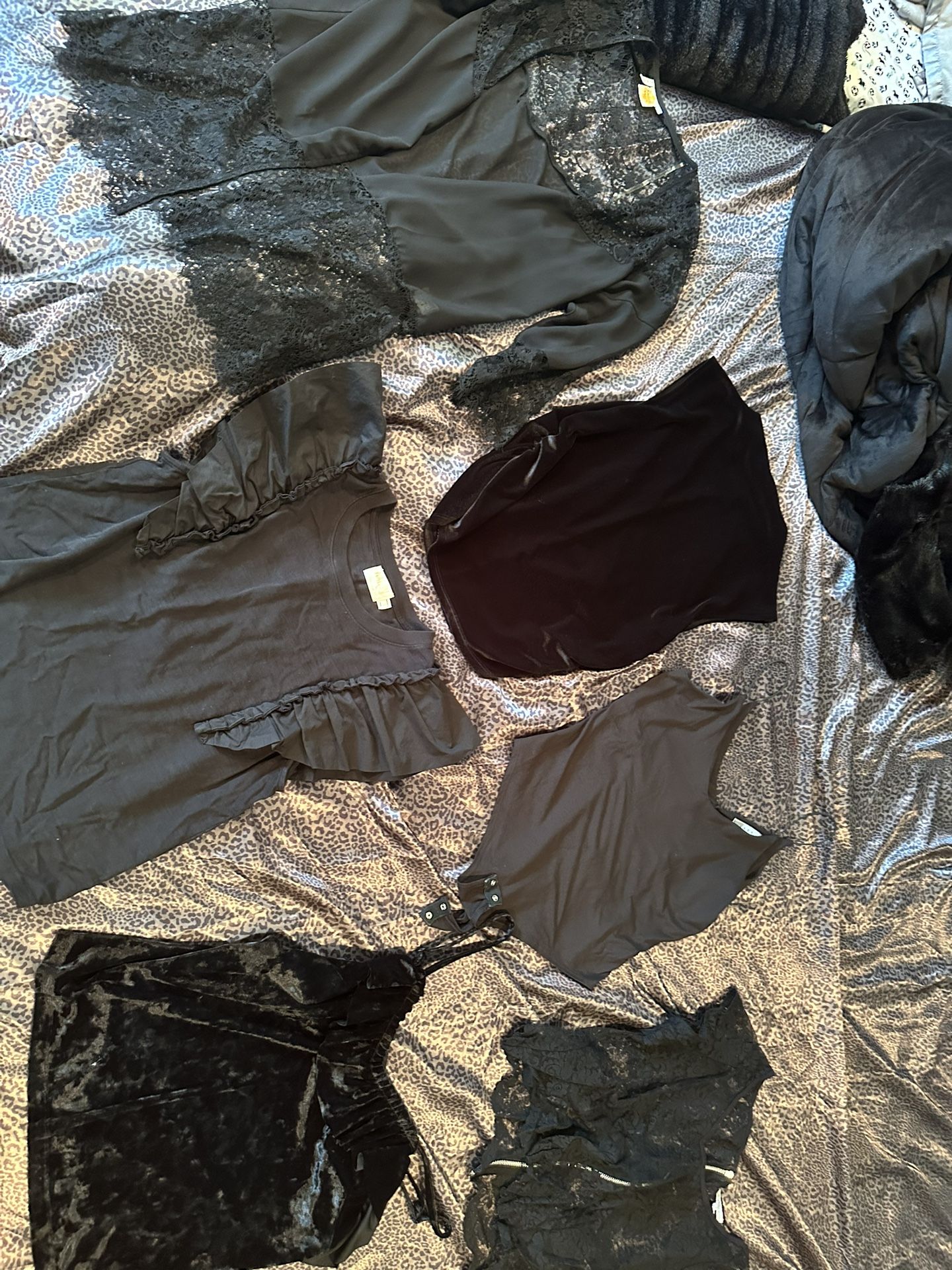 Women’s Bundle Of Black Summer Tops And Bodysuit Size Medium