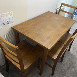 Wood Table Set  with 4 chairs 