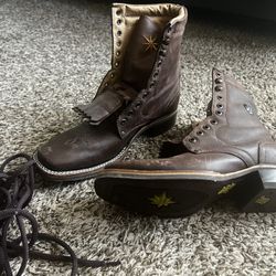 NEW Women’s 9 / Men’s 7.5 Western Lacer Boots – Dark Brown Leather