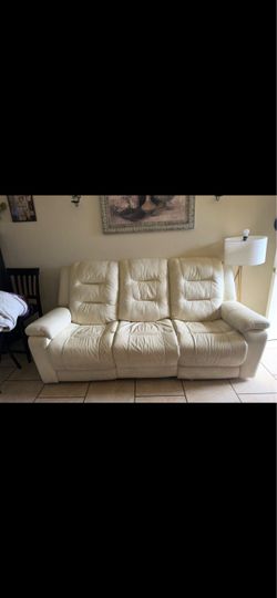 Free beige, leather couch
