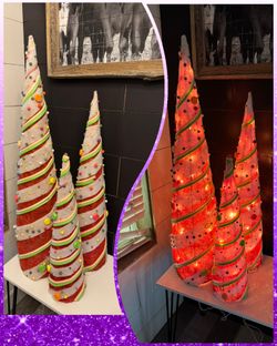 Cute Light Up Candy Cone Trees
