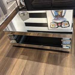 Glass coffee table