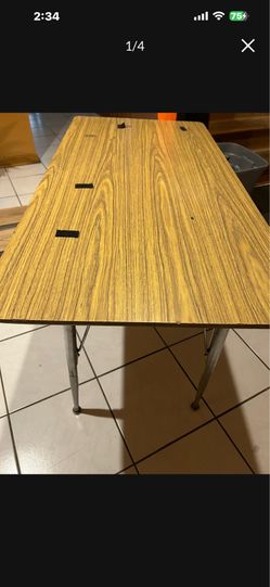 Wooden tables have 4