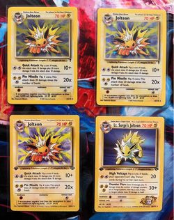 Pokemon Jolteon Mixed Lot 4. Holo. 1st Edition. LP/NM. Vintage. LC. Gym. Rare