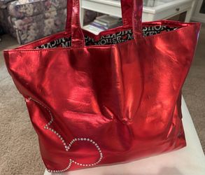 Authentic, red faux leather, Disney tote bag