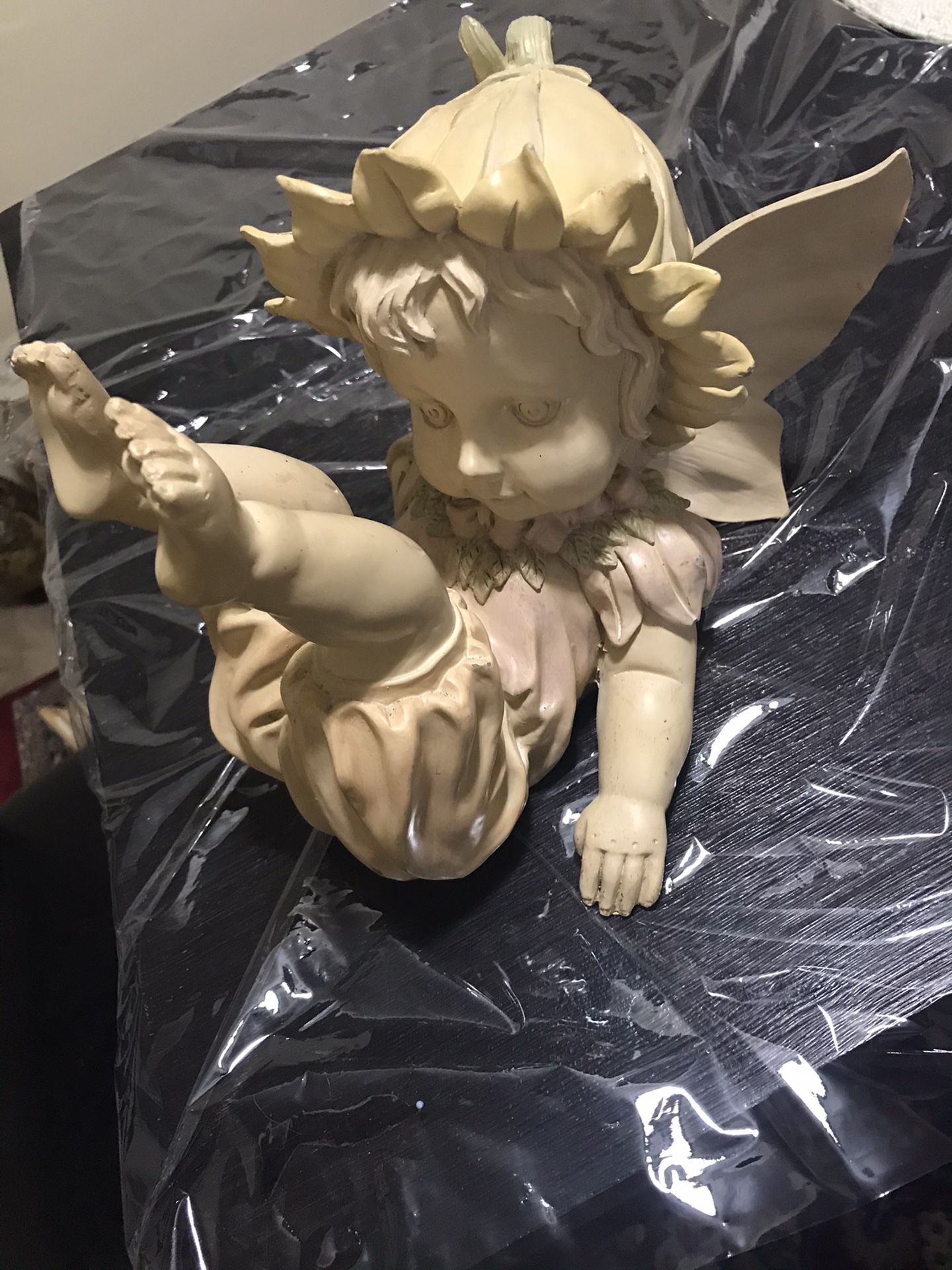 Cute 14” Resin Sun Flower Angel Kid Sculpture Indoor Outdoor Pick Up Gaithersburg Md20877