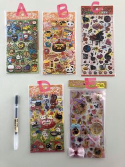 Pop up cute textured stickers