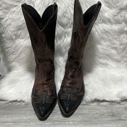 Vantage Code West Women  Leather Boots Size 9.5 M Flame Stitching